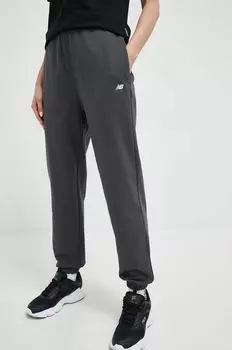 Хлопковые спортивные брюки New Balance, серый