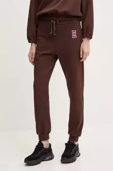 Хлопковые спортивные брюки Pinko, коричневый
