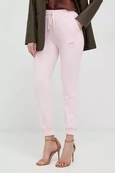 Хлопковые спортивные брюки Pinko, розовый