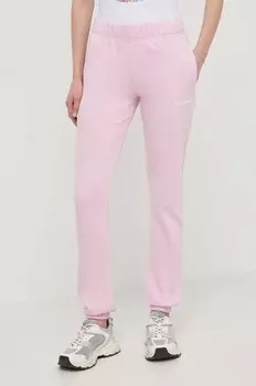 Хлопковые спортивные брюки PLEIN SPORT, розовый