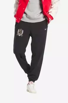 Хлопковые спортивные брюки Res FL Pant Reebok, черный
