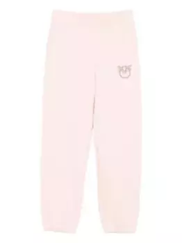 Хлопковые спортивные брюки с декорированным логотипом PINKO, розовый