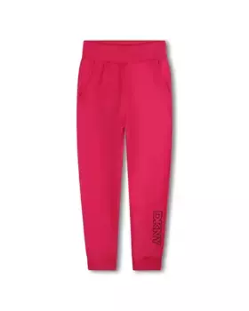 Хлопковые спортивные брюки с логотипом на штанине DKNY, розовый