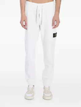 Хлопковые спортивные брюки Stone Island, белый