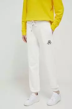 Хлопковые спортивные брюки Tommy Hilfiger, белый