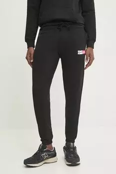 Хлопковые спортивные брюки Tommy Jeans, черный