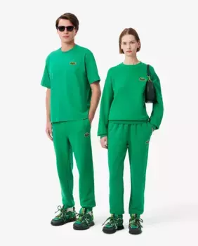 Хлопковые спортивные брюки унисекс Lacoste, зеленый