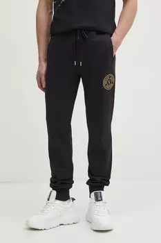 Хлопковые спортивные брюки Versace Jeans Couture, черный