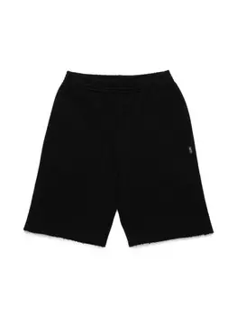 Хлопковые спортивные шорты MM6 Maison Margiela Kids, черный