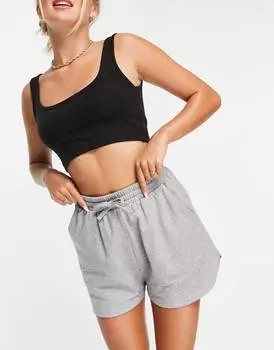 Хлопковые спортивные шорты серого меланжевого цвета ASOS DESIGN - GREY