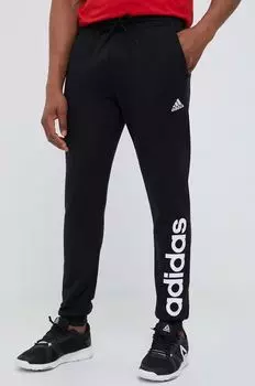 Хлопковые спортивные штаны adidas, черный