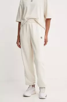 Хлопковые спортивные штаны adidas Originals, бежевый