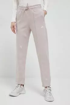 Хлопковые спортивные штаны adidas, розовый
