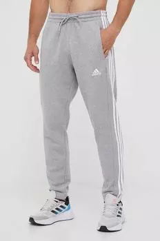 Хлопковые спортивные штаны adidas, серый