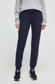 Хлопковые спортивные штаны adidas, темно-синий