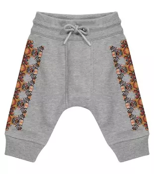 Хлопковые спортивные штаны baby thomas bear Burberry, серый