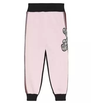 Хлопковые спортивные штаны Burberry, розовый