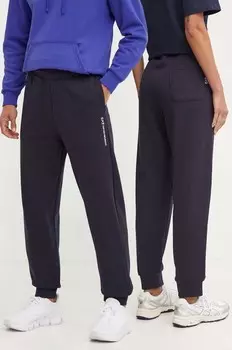 Хлопковые спортивные штаны EA7 Emporio Armani, темно-синий