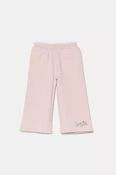 Хлопковые спортивные штаны Guess, розовый