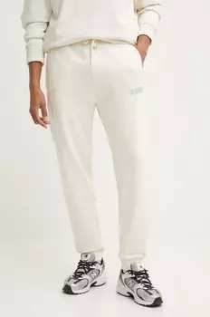 Хлопковые спортивные штаны Hugo, бежевый