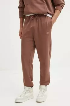 Хлопковые спортивные штаны Hugo Blue, коричневый