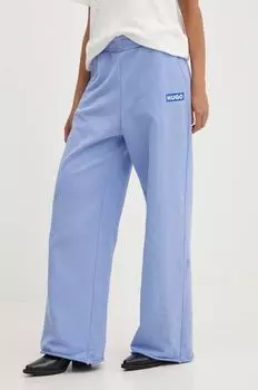 Хлопковые спортивные штаны Hugo Blue, синий