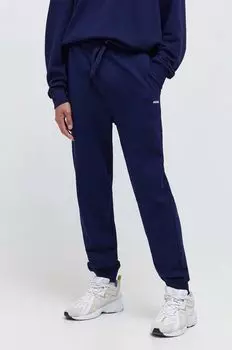 Хлопковые спортивные штаны Hugo, темно-синий