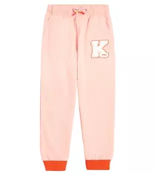 Хлопковые спортивные штаны Kenzo, розовый