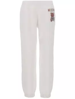 Хлопковые спортивные штаны Moschino, белый
