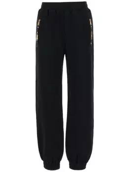 Хлопковые спортивные штаны Moschino, черный