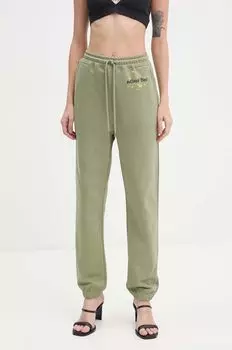 Хлопковые спортивные штаны Moschino Jeans, зеленый