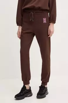 Хлопковые спортивные штаны Pinko, коричневый