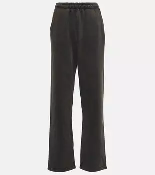 Хлопковые спортивные штаны прямого кроя ENTIRE STUDIOS, черный