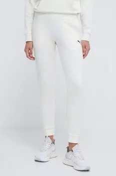 Хлопковые спортивные штаны Puma, бежевый