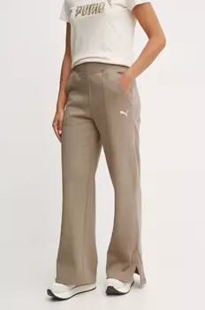Хлопковые спортивные штаны Puma, бежевый