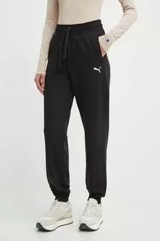 Хлопковые спортивные штаны Puma, черный