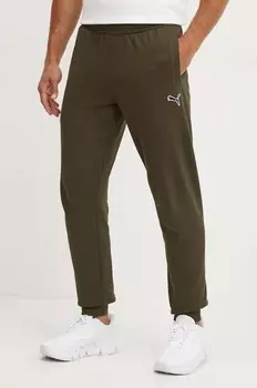 Хлопковые спортивные штаны Puma, зеленый