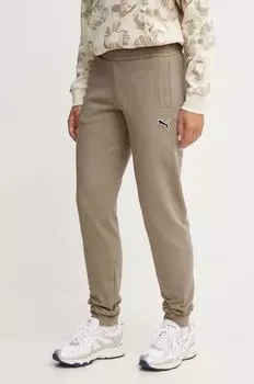 Хлопковые спортивные штаны Puma, зеленый