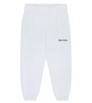 Хлопковые спортивные штаны с логотипом baby Palm Angels Kids, синий
