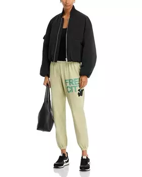 Хлопковые спортивные штаны с логотипом FREECITY, серый