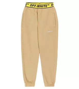 Хлопковые спортивные штаны с логотипом Off-White, белый