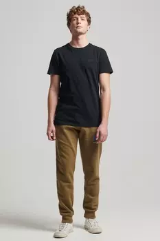 Хлопковые спортивные штаны с логотипом Ovin Classic Heritage Superdry, охра