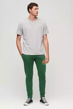 Хлопковые спортивные штаны с логотипом Ovin Classic Heritage Superdry, зеленый