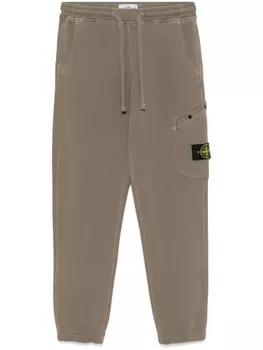 Хлопковые спортивные штаны с текстурой джерси Stone Island, коричневый