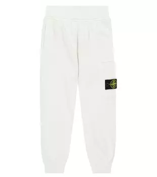 Хлопковые спортивные штаны Stone Island Junior, серый