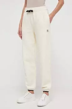 Хлопковые спортивные штаны Tommy Hilfiger, бежевый