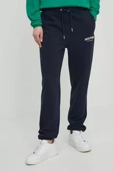 Хлопковые спортивные штаны Tommy Hilfiger, темно-синий