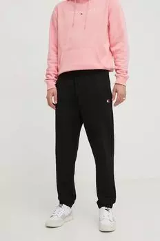 Хлопковые спортивные штаны Tommy Jeans, черный