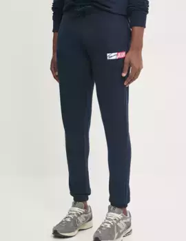 Хлопковые спортивные штаны Tommy Jeans, темно-синий