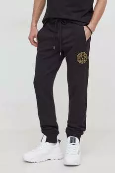 Хлопковые спортивные штаны Versace Jeans Couture, черный